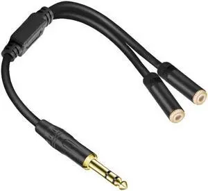 Headphone Splitter Cable 6.35mm Y Audio Jack Splitter Extension Cable 6.35mm Male To 2 Port 3.5mm Female AUX 3.5 Jack  Cable
