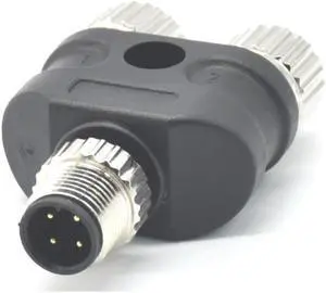 Waterproof Industril One Male To Two Female 4Pin A-Code 8 Pin Y Type Adapter M12 Splitter Terminating Machine Aviation Connector