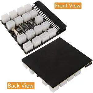 Breakout Board 17 / 12 Port 6Pin Connector LED Display 12V Power Module for HP 1200W 750W PSU for GPU Graphics Card Breakout Board 17 / 12 Port 6Pin Connector LED Display 12V Power Module for HP 1200W 750W PSU for GPU Graphics Card