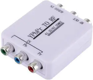 Ypbpr Audio Signal to RF Converter Decoder Radio Frequency Single Wire Transmission Analog Audio Cable Easy to set up/White Ypbpr Audio Signal to RF Converter Decoder Radio Frequency Single Wire Transmission Analog Audio Cable Easy to set up/White