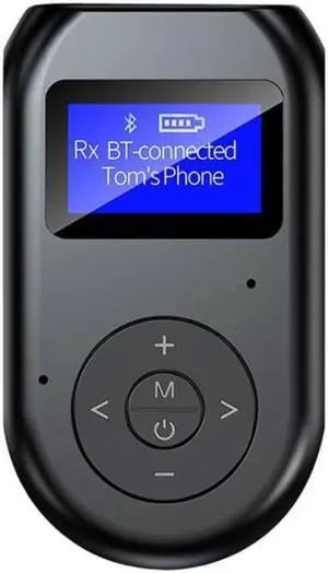 Bluetooth 5.0 Receiver Transmitter LCD Display USB Wireless Adapter 3.5MM AUX Jack RCA Audio Music Receiver for PC Computer Car