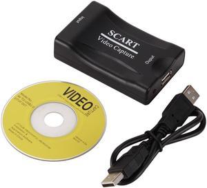 USB 2.0 Video Capture Card 1080P Scart Gaming Record Box Live Streaming Recording Home Office DVD Grabber Plug and Play