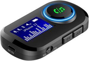T5 Bluetooth Receiver and Transmitter Combo with Display Built-in 3.5mm Audio Bluetooth Adapter 5.0