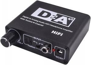Digital To Analog Audio Converter Adapter Coxial To Optical Toslink and Optical Toslink To Coaxial Bi-directional Switch Black