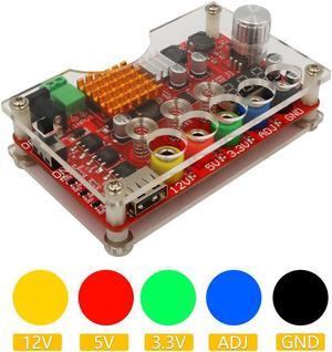Version of ATX Power Breakout Board and Acrylic Housing Kit, with ADJ Adjustable Voltage Knob and Touch Sensor Switch