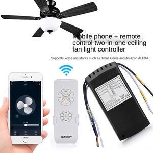 Remote Control Switch Fan Light Wide 85-240v Wireless Intelligent Timing Speed Regulating Switch Ceiling Remote Double Control