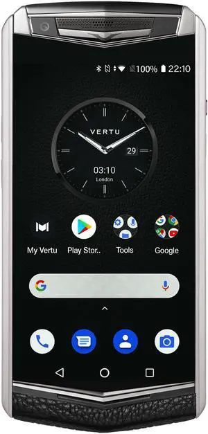 Vertu ASTER P Ti Silver Unlocked Android Smartphone,6G+128G,Titanium Alloy Frame & Sapphire Crystal Screen,Calf Leather Craft Jade Black