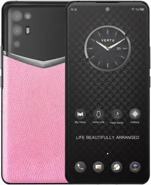 Vertu iVERTU 5G Unlocked Android Smartphone,12G RAM + 512G ROM,64MP Camera,Dual-SIM Cell Phone,Lizard Leather Craft Peach Pink