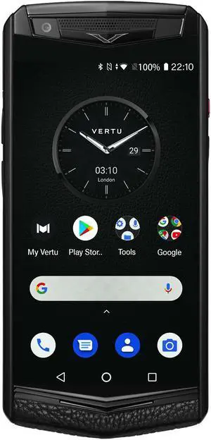 Vertu ASTER P Gothic Unlocked Android Smartphone,6G+128G,Titanium Alloy Frame & Sapphire Crystal Screen,Calf Leather Craft Jade Black