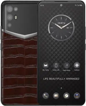 Vertu iVERTU 5G Unlocked Android Smartphone,12G RAM + 512G ROM,64MP Camera,Dual-SIM Cell Phone,Alligator Leather Craft Brown