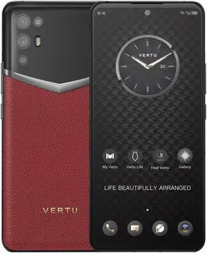 Vertu iVERTU 5G Unlocked Android Smartphone,12G RAM + 512G ROM,64MP Camera,Dual-SIM Cell Phone,Calf Leather Craft Red