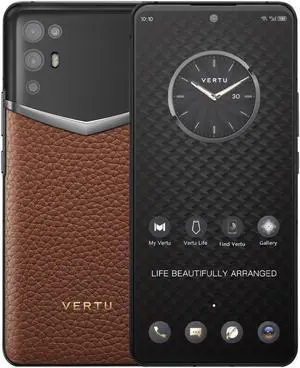 Vertu iVERTU 5G Unlocked Android Smartphone,12G RAM + 512G ROM,64MP Camera,Dual-SIM Cell Phone,Calf Leather Craft Brown