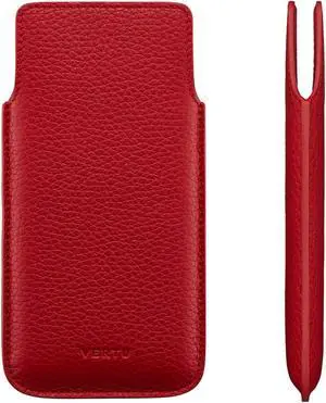 Vertu Calf Leather Phone Case for iVERTU, Wear-Resistant Shockproof Slip Phone Bag, Handmade Business Phone Case Multi-Color Red