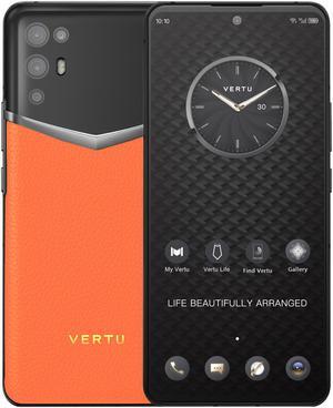 Vertu iVERTU 5G Unlocked Android Smartphone,12G RAM + 512G ROM,64MP Camera,Dual-SIM Cell Phone,Calf Leather Craft Orange