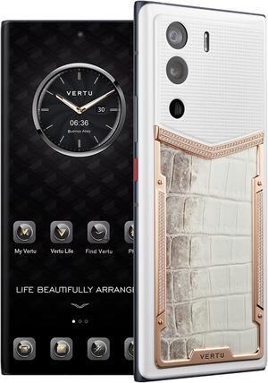 Vertu METAVERTU Web3.0 Cell Phone 5G Smartphone with Vshot NFT 64MP Camera 18G RAM + 1TB ROM +10T IPFS Storage Luxury os & Web3.0 os Dual Sim Alligator Leather 18k Gold Diamond