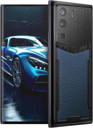 Vertu METAVERTU Calf Leather Web3 Cell Phone,5G Smartphone with Dual Sim 64MP Camera,12G RAM + 512 ROM + 10T IPFS Storage Craft Gentleman Blue