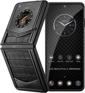 VERTU IRONFLIP Alligator Skin Flip Cell Phone, Unlocked Android 5G Smartphone, Foldable Design, One-Hand Control, 50MP Camera, 12G+512G, Dual SIM, 6.9" 120Hz OLED, 65W Fast Charge (Basalt Black)