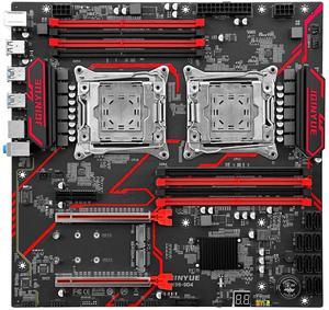 JGINYUE X99-9D4 Motherboard Dual CPU LGA 2011-3 Supports Xeon E5 V3 V4 DDR4 Memory 256G 2666MHz Eight Channels M.2 Dual X99 Chipset