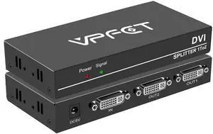 BUCIER DVI Splitter 1 in 2 Out 2 Port Distribution Duplicator Supports Resolution up to 4K2K Automatically Copy EDID