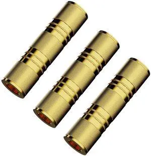 BUCIER 3.5mm Female to Female aux Adapter, 3.5mm Stereo Jack to 3.5mm Stereo Jack Adapter Connectors Stereo Coupler Female to Female Gold - 3pcs
