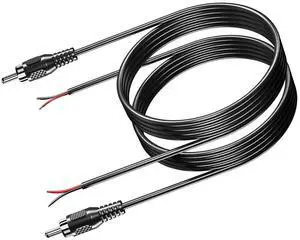 BUCIER RCA to Speaker Wire Adapter, Speaker Bare Wire Cables to RCA Plugs Adapter Repair Cord for Amplifier Audio Video AV Receivers 2PACK