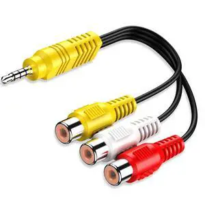 BUCIER Video AV Component Adapter Cable Replacement for TCL TV, 3 RCA to AV Input Adapter - 23CM/9in