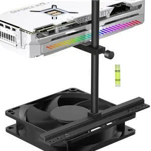 BUCIER GPU Support Bracket, Graphics Card Support, GPU Bracket Brace, Video Card Sag Holder Bracket, GPU Stand, Adjustable Anti Sag GPU Stand for Fan Aluminum 129mm