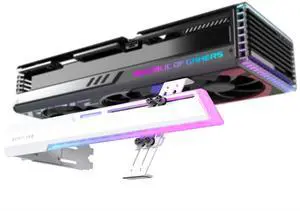 5V ARGB GPU Holder Brace Graphics Card GPU Support Video Card Holder Bracket, Strenchable Structure, Video Card Sag Holder/Holster Bracket Support RX7990XTX, RTX4090, White-341-1