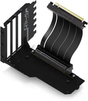 Vertical GPU Mount with High-Speed PCIE 4.0 Riser Cable, Shield Series, 115mm/4.52in Flexible Extension, 90 Degree Connector, Only Compatible to Full-Opened PCIe Slots-Black-YIHPI344