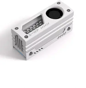 BUCIER Shield M.2 SSD Heatsink with Build-in 20mm PWM Fan, Premium Aluminum Design, High-Performance SSD Cooler for M.2 2280-White-1 Pack