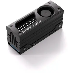 BUCIER Shield M.2 SSD Heatsink with Build-in 20mm PWM Fan, Premium Aluminum Design, High-Performance SSD Cooler for M.2 2280-Black-1 Pack