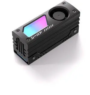 BUCIER Shield ARGB M.2 SSD Heatsink with Build-in 20mm PWM Fan, Premium Aluminum Design,5V 3-Pin ARGB Sync, High-Performance SSD Cooler for M.2 2280-Black-1 Pack