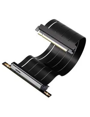 BUCIER PCIe 5.0 X16 Riser Cable,128GB/s Bandwidth, for RTX 50/40 & RX 9000/7000 GPUs, PCIe Extension Card, Backward Compatible with PCIe 4.0/3.0,Vertical GPU Mount,Right Angle-30cm,Black