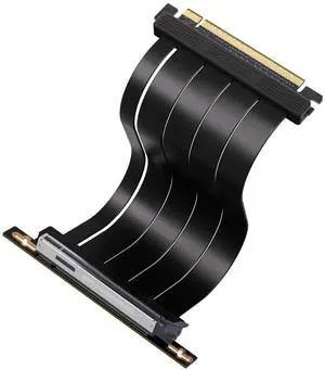 BUCIER PCIe 5.0 X16 Riser Cable,128GB/s Bandwidth, for RTX 50/40 & RX 9000/7000 GPUs, PCIe Extension Card, Backward Compatible with PCIe 4.0/3.0,Vertical GPU MountRight Angle-20cm,Black