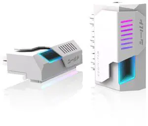 BUCIER Shield 24-pin 90 Degree Angle Adapter with Infinity Mirror ARGB Light,ATX 24 Pin Power Connector, 5V 3pin ARGB Sync-90 Degree-White-1 Pack