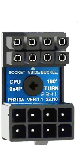 BUCIER CPU 8 Pin Power Adapter 180 Degree Steering Connector for Desktop Graphics Card Mainboard to Reduce The Height of Power Cord (PH310A)