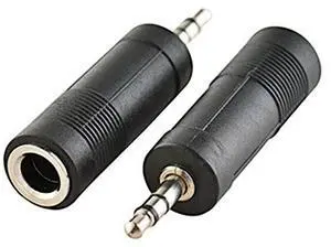 BUCIER 3.5mm 3 Pole Male Plug to 6.35mm Female Stereo Jack Audio Adapter 1/4 inch Female to 1/8 inch Male Headphone Microphone Converter Connector 2-Pack