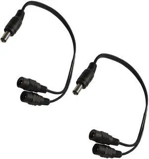 BUCIER DC Y Splitter Cable 1 Male to 2 Female 5.5mm x 2.1mm DC Power Extension Adapter Cable for Surveillance,Camera,Router 30cm/11.81inch 2pcs