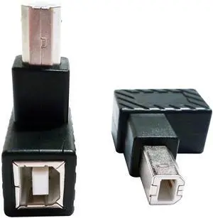 BUCIER 90 Degree USB 2.0 Type B Printer Adapter,USB 2.0 B Male to Type B Female Down Angle Print and Data Transfer Extension Connector for Printer Scanner Fax HDD 2 pcs