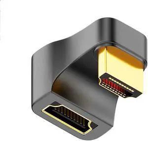 BUCIER U Shape HDMI 2.1 Adapter Male to Female Standard HDMI Type A Adapter UHD 3D 8K@60Hz 180 Degree Down Angle for Laptop Projector TV PC