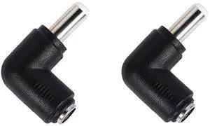 BUCIER DC Power Connector Adapter 90 Degree Angle DC5.5 x 2.5mm Male Plug to 5.5x2.1mm Female Jack Adapter Coupler DC 5521 Female to 5525 Male Converter 2pcs