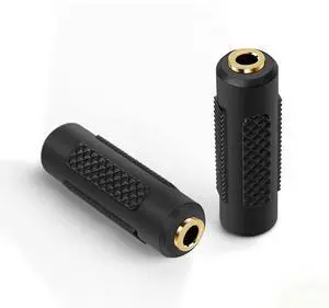 BUCIER 3.5mm Stereo Jack to 3.5mm Jack Adapter Female to Female Audio Connector Coupler Gold Plated for Stereo Cable Speaker & Headphone 2 Pack