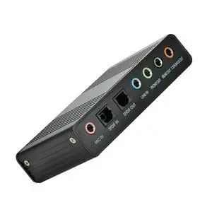 BUCIER Sound Card, 6 Channel External Sound Card USB 2.0 External 5.1 Surround Sound Optical S/PDIF Audio Sound Card Adapter for PC Laptop Recording Compatible with Windows 10/8/7/ XP