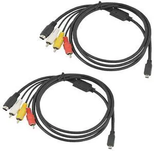 BUCIER 5 Feet/1.5M AV Cable for Sony Handycam Mini DV and DVD Camcorders-Black (2 Pack)