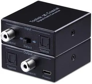 BUCIER  Optical to Coax, Optical SPDIF Toslink to Coaxial and Coaxial to Optical SPDIF Toslink Bi-Directional Swtich Digital Audio Converter Splitter Adapter