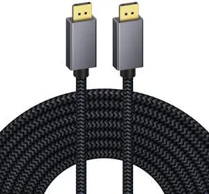 BUCIER DisplayPort Cable 25ft/7.5M, Long DP to DP Cord, [4K@60Hz, 2K@144Hz, 2K@165Hz], Nylon Braided High Speed DisplayPort 1.2 Cable, Compatible for Gaming Monitor, TV, PC, Laptop and More
