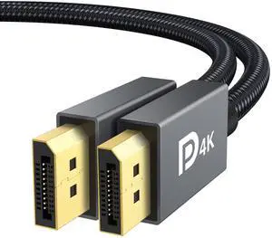 BUCIER DisplayPort Cable, 6.6ft DP Cable 1.2, [4K@60Hz, 2K@165Hz, 2K@144Hz], High Speed Gold-Plated Display Port to Display Port Cable, for Gaming Monitor, Graphics Card, TV, PC, Laptop