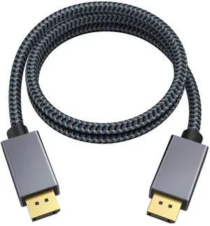 BUCIER 1.6ft/0.5M DisplayPort Cable, Short DP Cable for Gaming Monitor, TV, PC, Laptop and More, 4K@60Hz, 2K@144Hz, 2K@165Hz, Nylon Braided High Speed DisplayPort 1.2