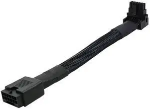 BUCIER 12VHPWR Cable, 16 Pin GPU PCIe 5.0 Female to Male Extension 90 Degree Angle 16AWG 600W Sleeved Adapter for 12+4pin RTX 4090 4080 4070Ti 3090Ti Graphic Card 7.1-inch (Type B)