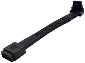 BUCIER 12VHPWR Cable, 16 Pin GPU PCIe 5.0 Female to Male Extension 90 Degree Angle 16AWG 600W Sleeved Adapter for 12+4pin RTX 4090 4080 4070Ti 3090Ti Graphic Card 7.1-inch (Type A)